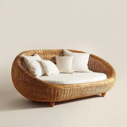 New Chinese-style creative solid wood rattan sofa and chair for living room, tea room, study, high-end design sense sofa and chair for bedroom - Image 7