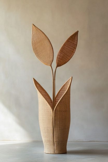Wabi-sabi style rattan and bamboo woven baskets, vases, living room entrance, dining table decorations and ornaments - Image 8