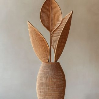 Wabi-sabi style rattan and bamboo woven baskets, vases, living room entrance, dining table decorations and ornaments