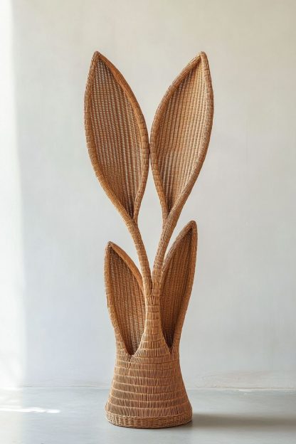 Wabi-sabi style rattan and bamboo woven baskets, vases, living room entrance, dining table decorations and ornaments - Image 4