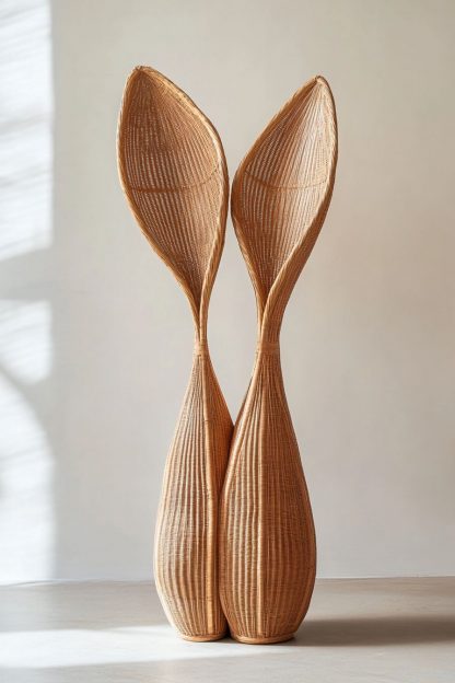 Wabi-sabi style rattan and bamboo woven baskets, vases, living room entrance, dining table decorations and ornaments - Image 2