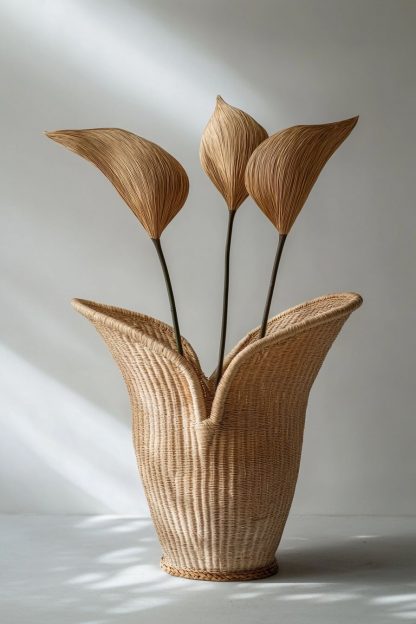 Rattan and bamboo woven baskets, vases, living room entrance, dining table decorations and ornaments - Image 9