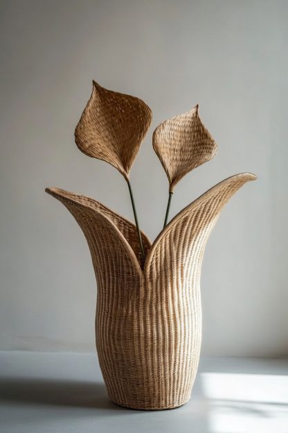 Rattan and bamboo woven baskets, vases, living room entrance, dining table decorations and ornaments - Image 8