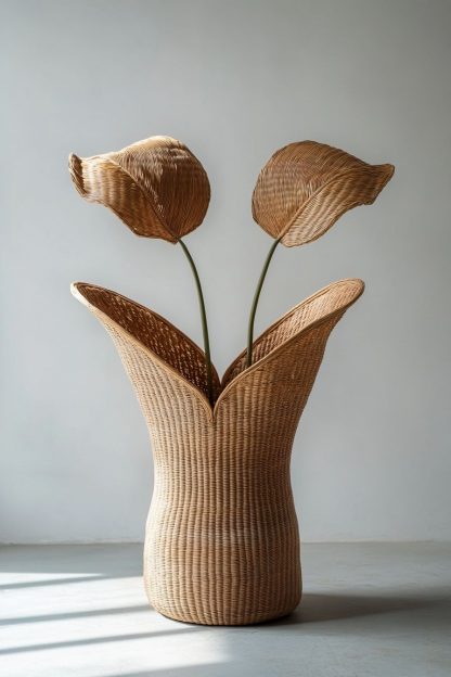 Rattan and bamboo woven baskets, vases, living room entrance, dining table decorations and ornaments