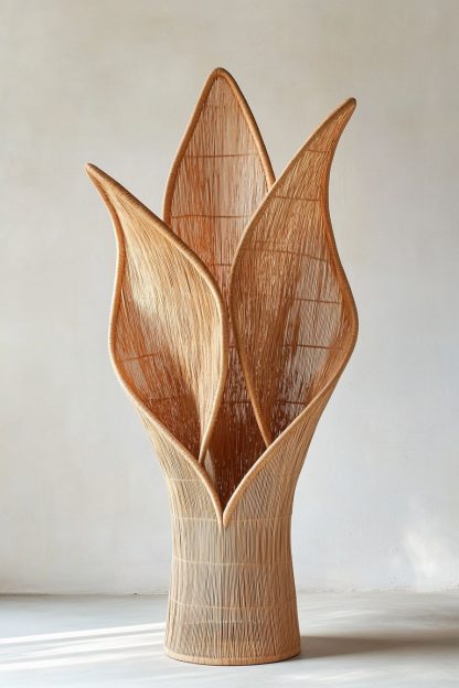 French retro hand-woven rattan vase, tea room dining table decoration flower vases - Image 8