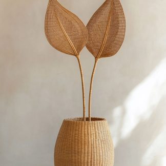 Wabi-sabi-style rattan decorative items for the living room, bedroom, study, homestay, tea room, and retro handcrafted art home decor