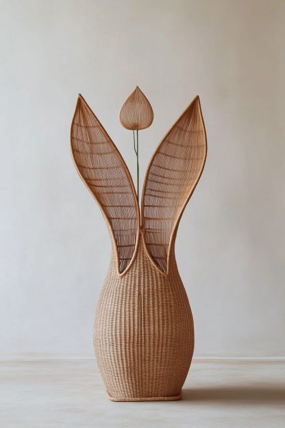 Rattan and bamboo woven baskets, vases, living room, entrance hall, dining table, modern decorative items, handicrafts - Image 5