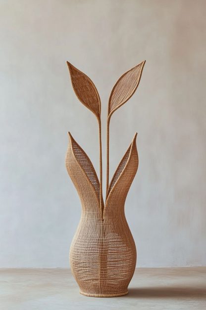 Rattan and bamboo woven baskets, vases, living room, entrance hall, dining table, modern decorative items, handicrafts