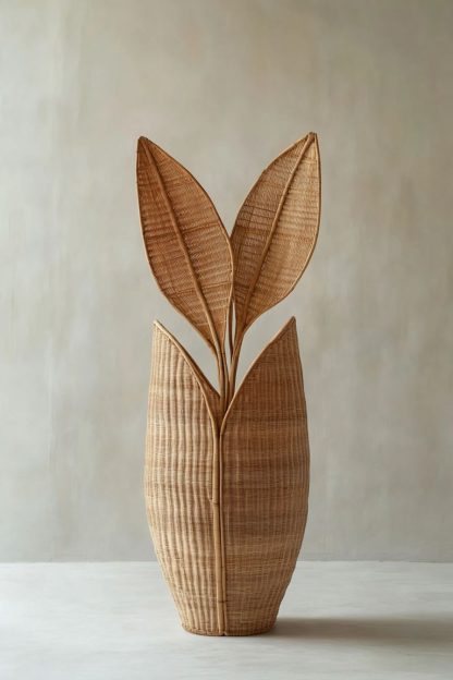 A Nordic minimalist style living room dining table vase decoration made of rattan fabric - Image 9