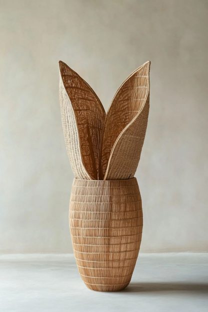 A Nordic minimalist style living room dining table vase decoration made of rattan fabric - Image 8