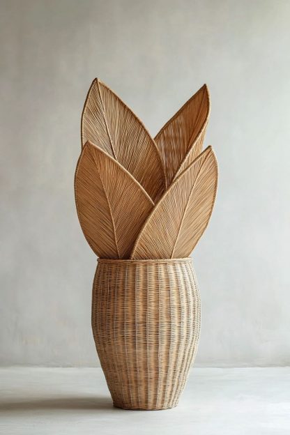A Nordic minimalist style living room dining table vase decoration made of rattan fabric - Image 6