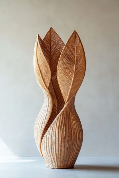 Wabi-sabi style rattan and bamboo woven baskets, vases, living room entrance, dining table decorations and ornaments - Image 9
