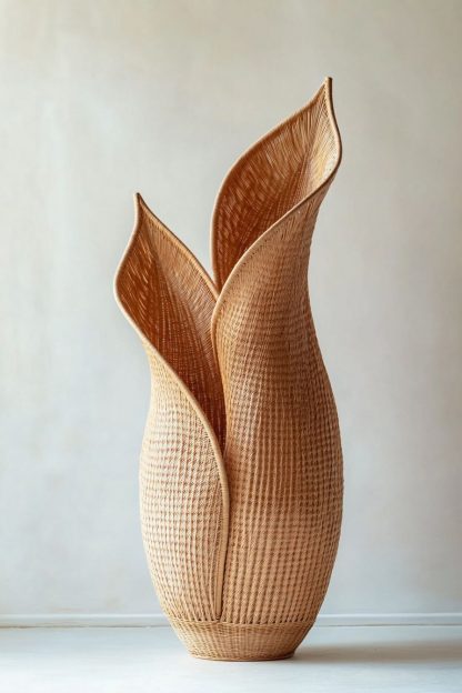 Wabi-sabi style rattan and bamboo woven baskets, vases, living room entrance, dining table decorations and ornaments - Image 8