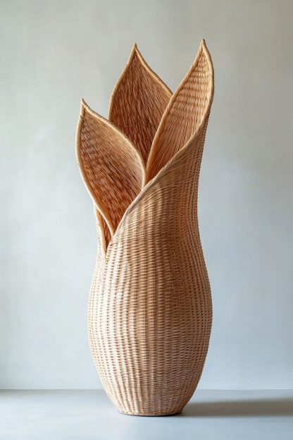 Wabi-sabi style rattan and bamboo woven baskets, vases, living room entrance, dining table decorations and ornaments - Image 7