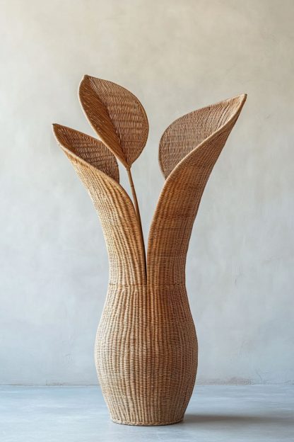 Wabi-sabi-style rattan and bamboo woven living room entrance dining table decorative items - Image 9
