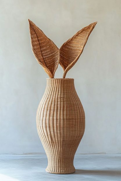 Wabi-sabi-style rattan and bamboo woven living room entrance dining table decorative items - Image 8
