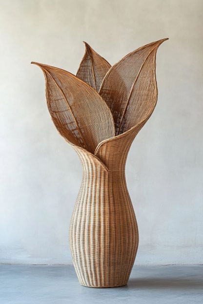 Wabi-sabi-style rattan and bamboo woven living room entrance dining table decorative items