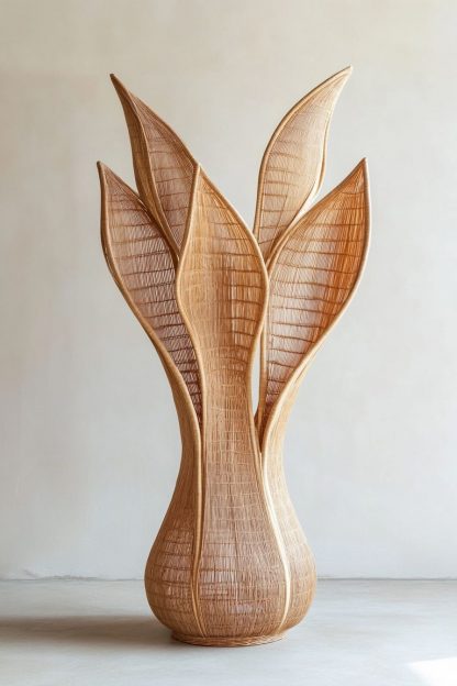 Rattan and bamboo woven baskets, vases, living room entrance, dining table decorations and ornaments - Image 9