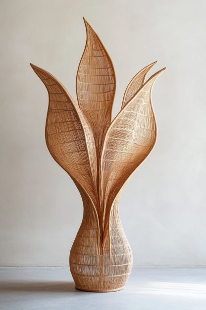 Rattan and bamboo woven baskets, vases, living room entrance, dining table decorations and ornaments - Image 8
