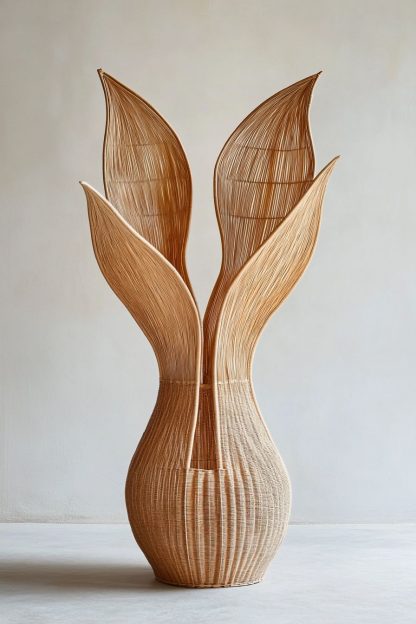 Rattan and bamboo woven baskets, vases, living room entrance, dining table decorations and ornaments - Image 6
