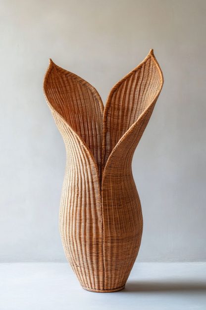 Wabi-sabi style rattan and bamboo woven baskets, vases, living room entrance, dining table decorations and ornaments - Image 5
