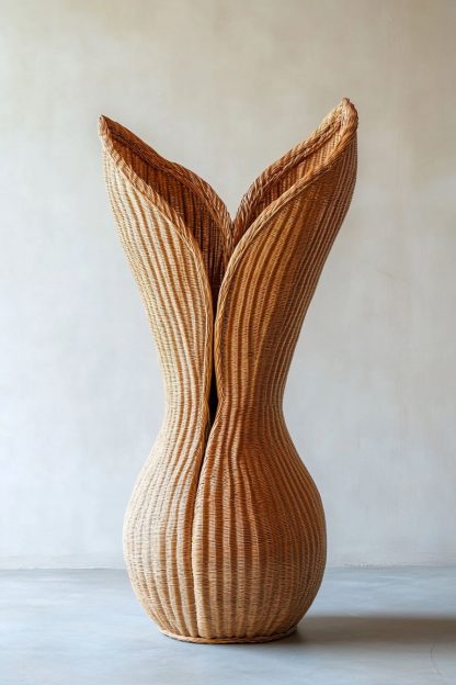 Wabi-sabi style rattan and bamboo woven baskets, vases, living room entrance, dining table decorations and ornaments - Image 4