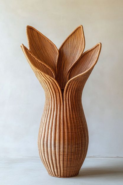 Wabi-sabi style rattan and bamboo woven baskets, vases, living room entrance, dining table decorations and ornaments - Image 3