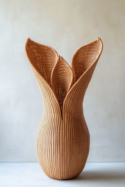 Wabi-sabi style rattan and bamboo woven baskets, vases, living room entrance, dining table decorations and ornaments - Image 2