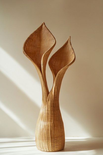 Wabi-sabi style rattan and bamboo woven baskets, vases, living room entrance, dining table decorations and ornaments - Image 4