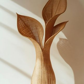 Wabi-sabi style rattan and bamboo woven baskets, vases, living room entrance, dining table decorations and ornaments