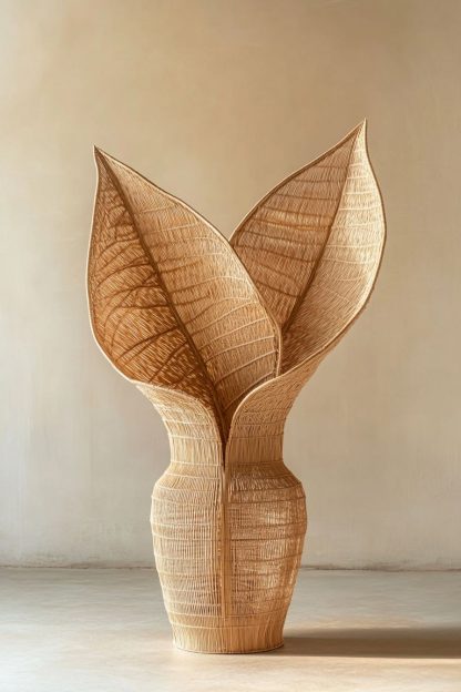 Wabi-sabi style rattan and bamboo woven baskets, vases, living room entrance, dining table decorations and ornaments - Image 4