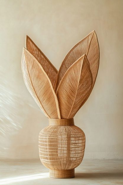 Wabi-sabi style rattan and bamboo woven baskets, vases, living room entrance, dining table decorations and ornaments - Image 2