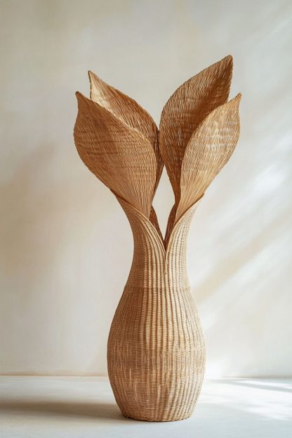 Wabi-sabi-style rattan and bamboo woven living room entrance dining table decorative items - Image 4