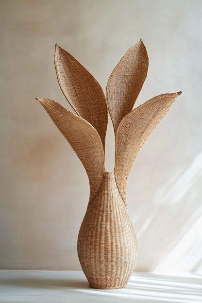 Wabi-sabi-style rattan and bamboo woven living room entrance dining table decorative items - Image 2