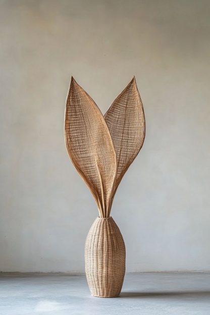 Rattan and bamboo woven basket vases, living room entrance hall dining table decorative items, hand-woven dry vase decorative items - Image 5