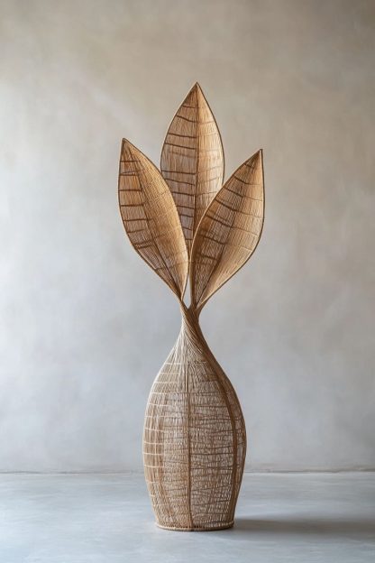 Rattan and bamboo woven basket vases, living room entrance hall dining table decorative items, hand-woven dry vase decorative items - Image 4