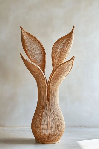 Rattan and bamboo woven baskets, vases, living room entrance, dining table decorations and ornaments - Image 5