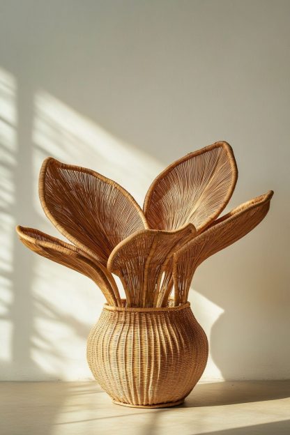 Simple woven fragrant pear wall hanging vase, creative hanging flower basket decoration, rattan woven flower arrangement, wall hanging, hanging flowers - Image 5