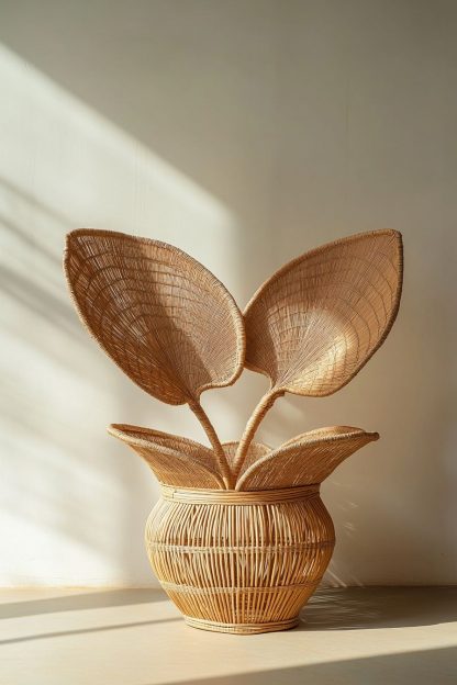 Simple woven fragrant pear wall hanging vase, creative hanging flower basket decoration, rattan woven flower arrangement, wall hanging, hanging flowers - Image 4