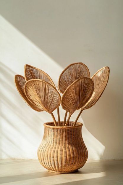 Simple woven fragrant pear wall hanging vase, creative hanging flower basket decoration, rattan woven flower arrangement, wall hanging, hanging flowers - Image 3