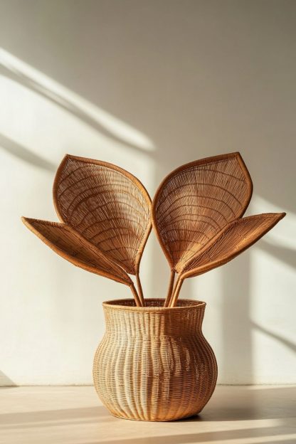 Simple woven fragrant pear wall hanging vase, creative hanging flower basket decoration, rattan woven flower arrangement, wall hanging, hanging flowers - Image 2