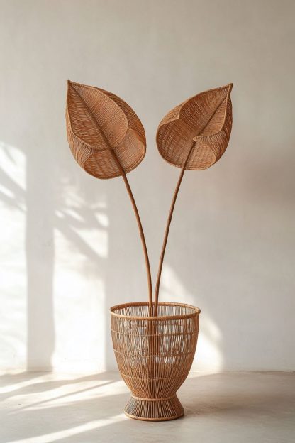 The entrance hall living room rattan wabi-sabi style vase decorative item is a hand-woven decorative decoration - Image 9