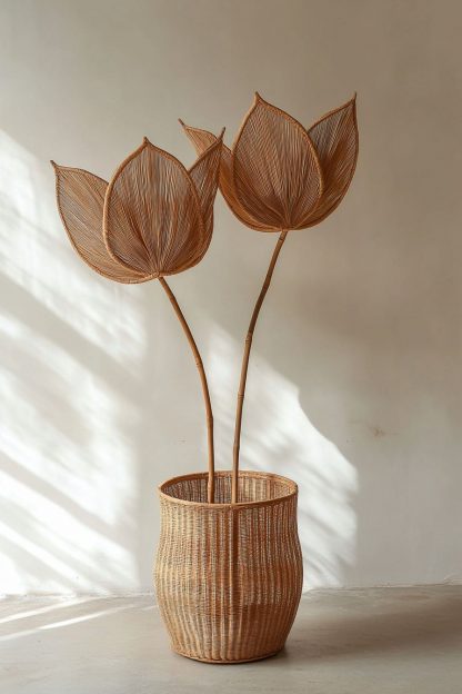 The entrance hall living room rattan wabi-sabi style vase decorative item is a hand-woven decorative decoration - Image 8