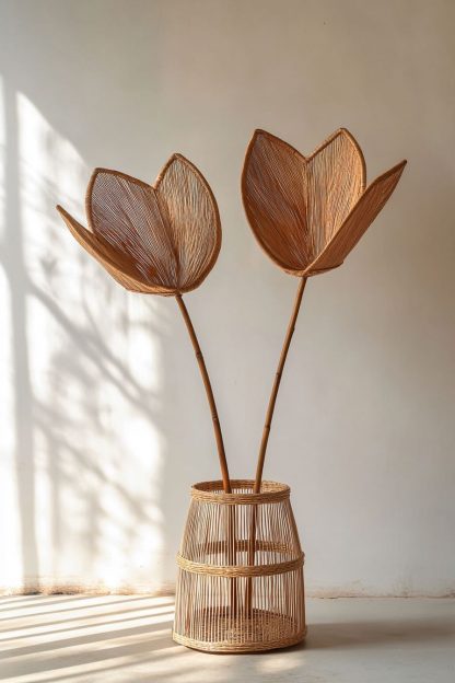 The entrance hall living room rattan wabi-sabi style vase decorative item is a hand-woven decorative decoration - Image 7