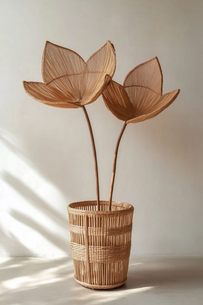 The entrance hall living room rattan wabi-sabi style vase decorative item is a hand-woven decorative decoration - Image 6