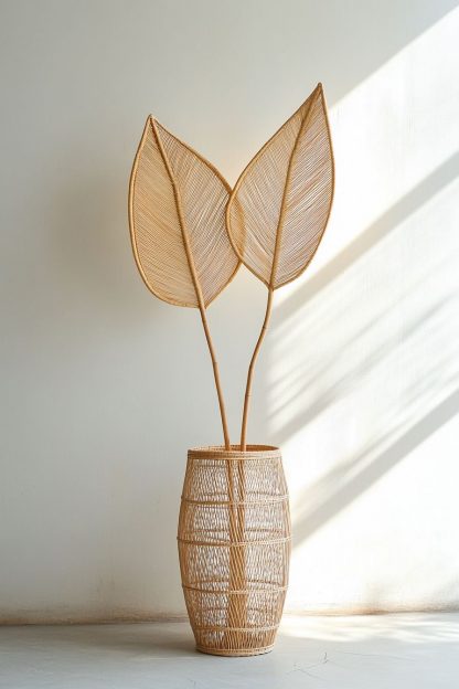 Hand-woven entrance hall ornaments, rattan and bamboo woven baskets, vases, living room entrance hall dining table decoration ornaments - Image 8