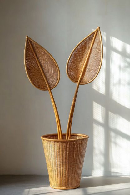 Rattan and bamboo woven baskets, vases, living room entrance, dining table decorations and ornaments - Image 5
