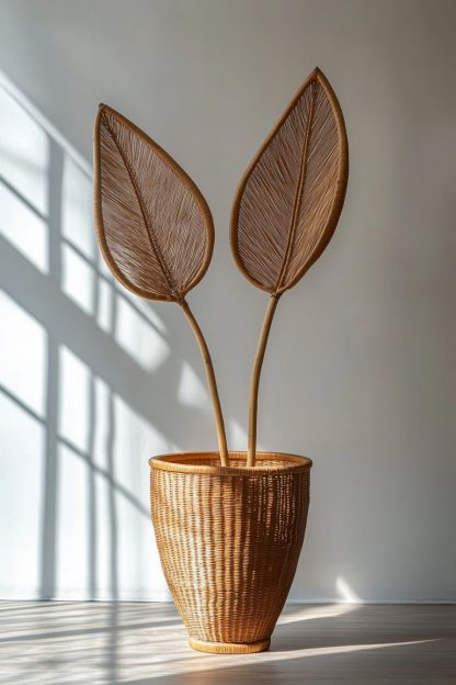 Rattan and bamboo woven baskets, vases, living room entrance, dining table decorations and ornaments - Image 3