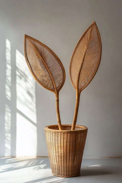 Rattan and bamboo woven baskets, vases, living room entrance, dining table decorations and ornaments - Image 2