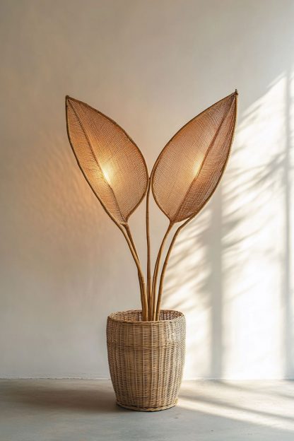 Wabi-sabi style rattan and bamboo woven baskets, vases, living room entrance, dining table decorations and ornaments - Image 8